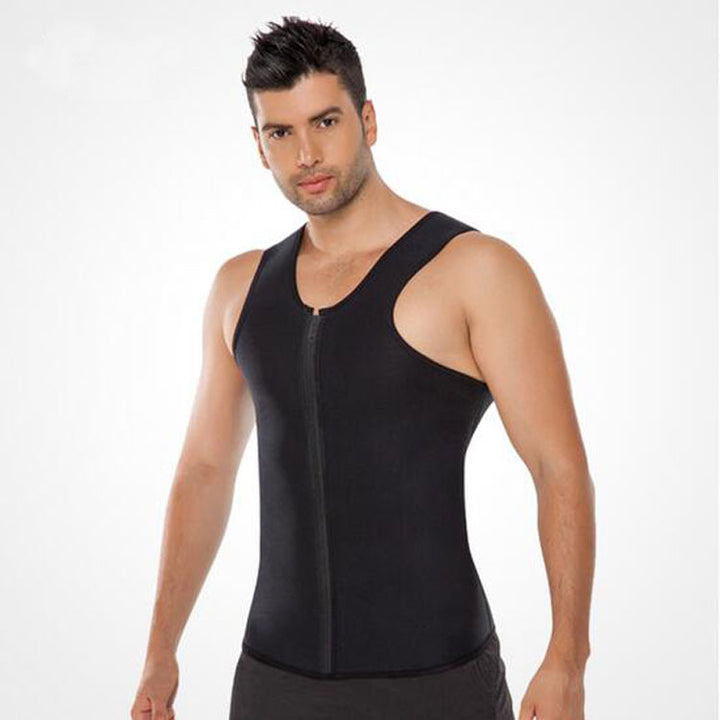 Men's Zipper Rubber Sports Body Shaping shirt