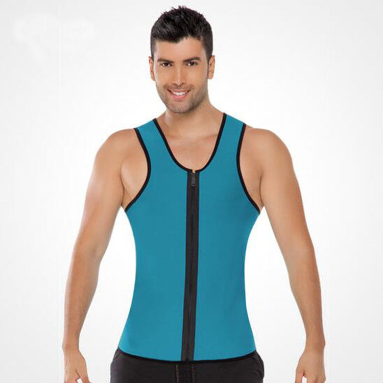 Men's Zipper Rubber Sports Body Shaping shirt