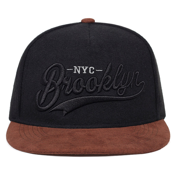 Unisex "BROOKLYN' embroidery Flat Shade cap